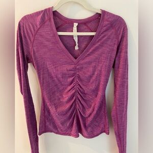 Purple V Neck Lululemon Long Sleeve Size 6